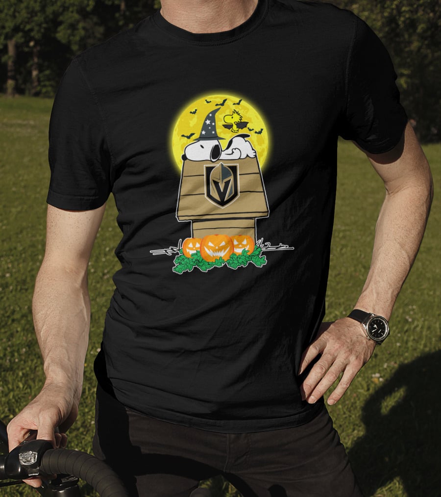 Vegas Golden Knights Halloween Snoopy And Woodstock Pumpkin House T-Shirt