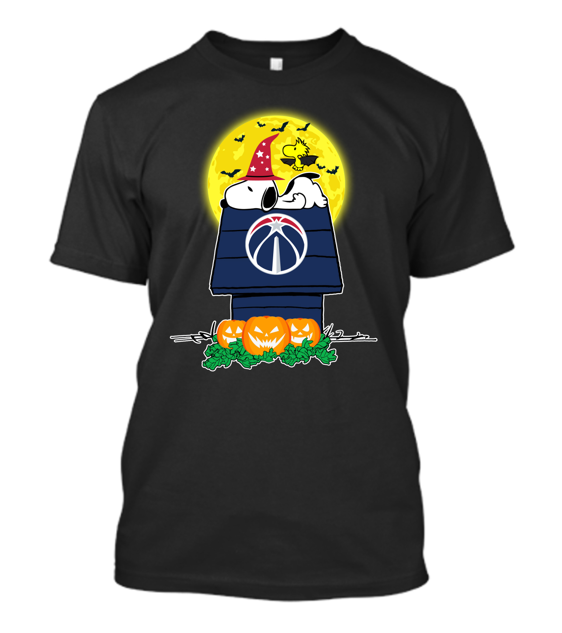 Washington Wizards Snoopy Halloween Woodstock Wizards Moon Pumpkins T-Shirt