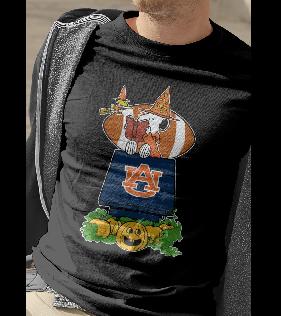 Auburn Tigers Snoopy Halloween Football Woodstock Pumpkin House T-Shirt