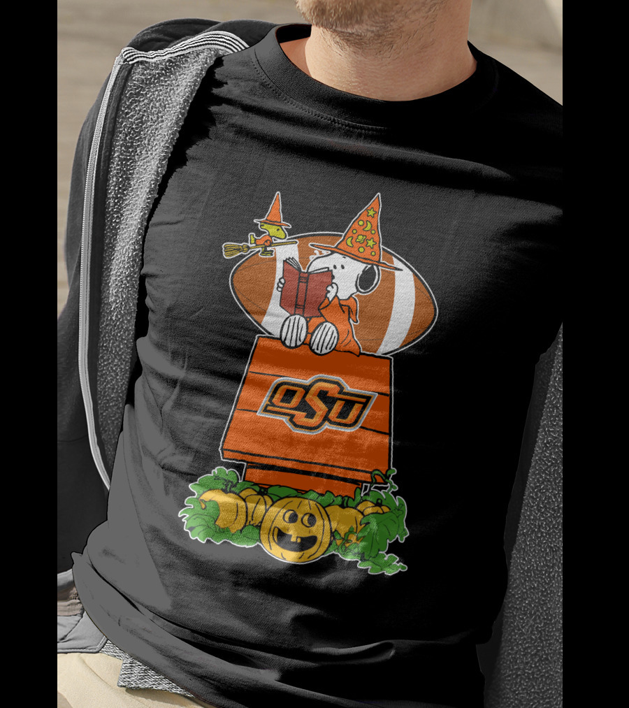 Oklahoma State Cowboys Snoopy Halloween Osu Football Pumpkin T-Shirt