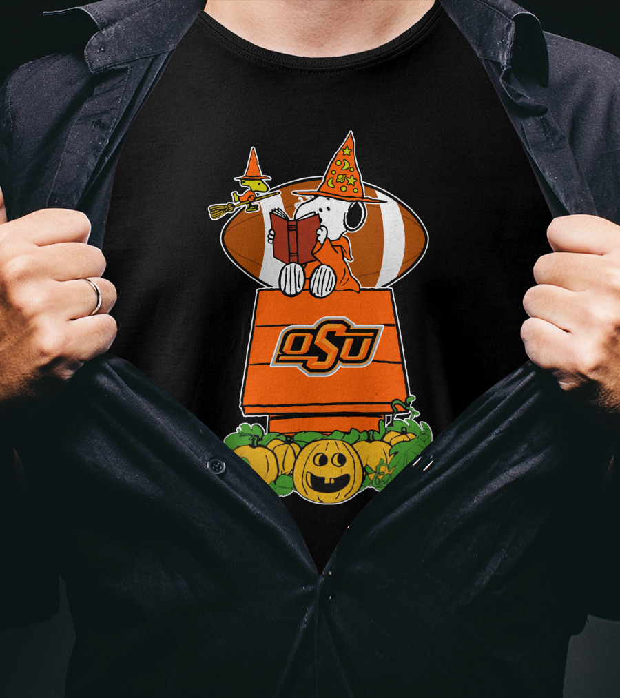 Oklahoma State Cowboys Snoopy Halloween Osu Football Pumpkin T-Shirt