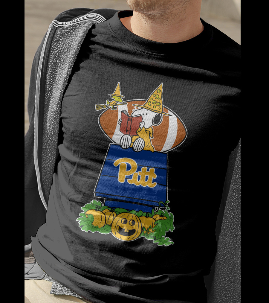 Pitt Panthers Snoopy Halloween Football Party Peanuts Pumpkin T-Shirt