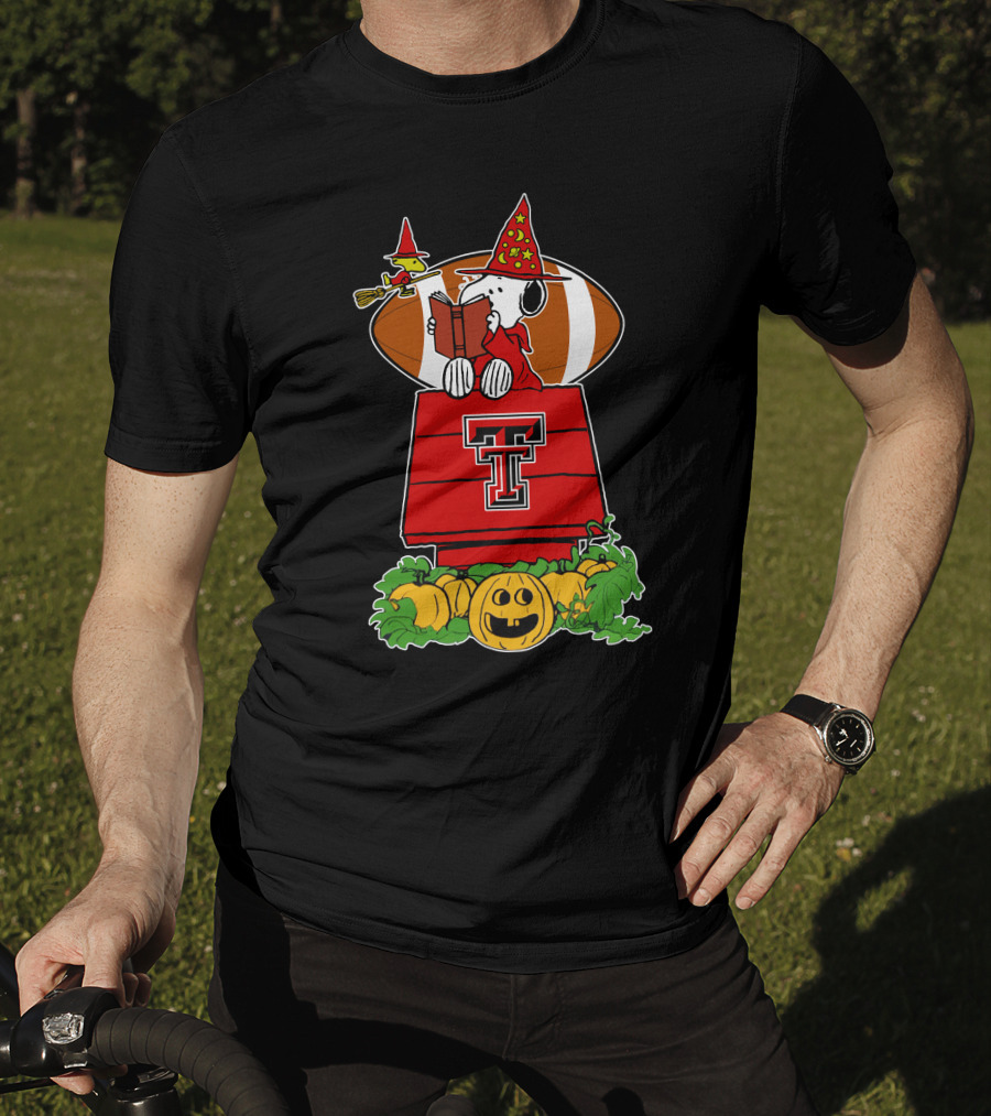 Texas Tech Red Raiders Snoopy Halloween Football Pumpkins T-Shirt