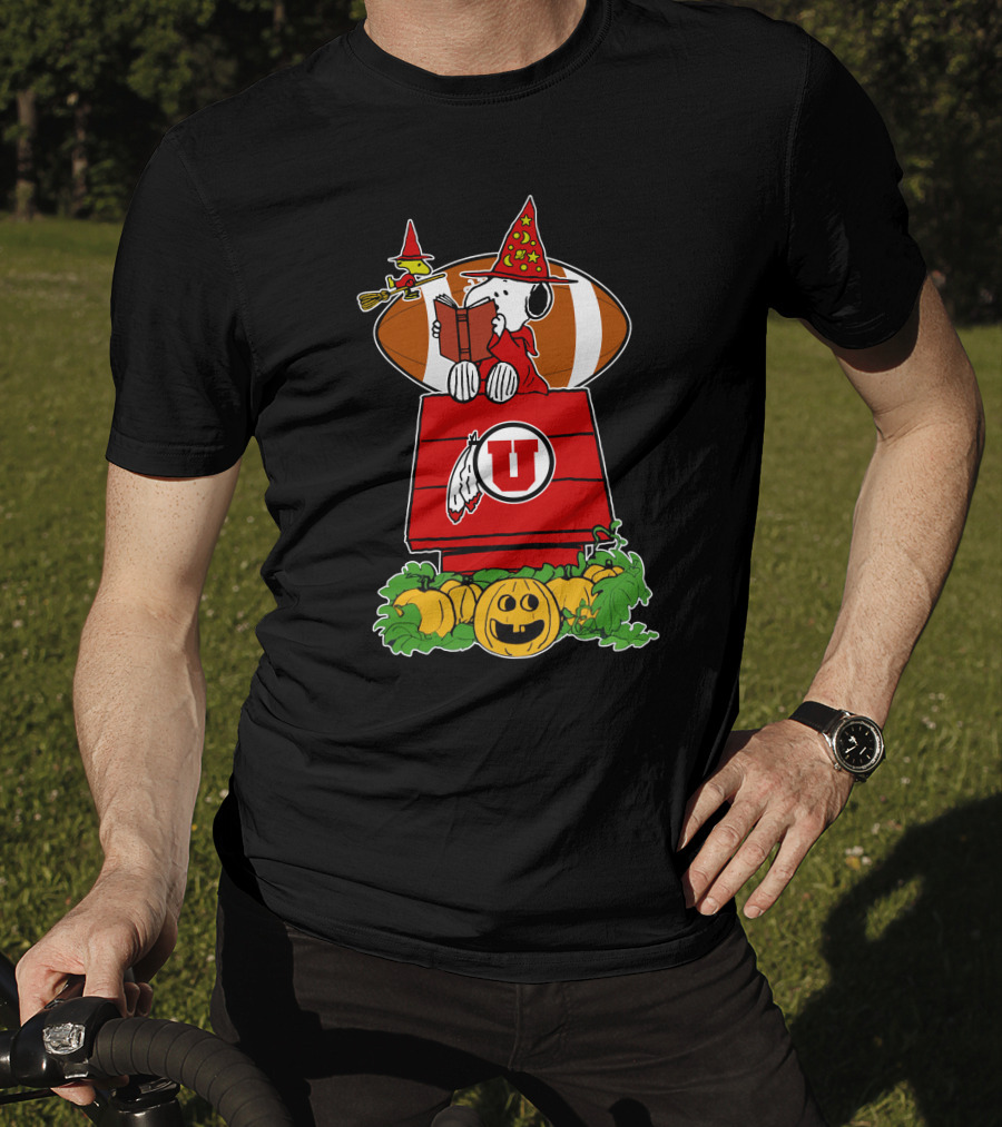 Snoopy Utah Utes Halloween Football Pumpkins T-Shirt