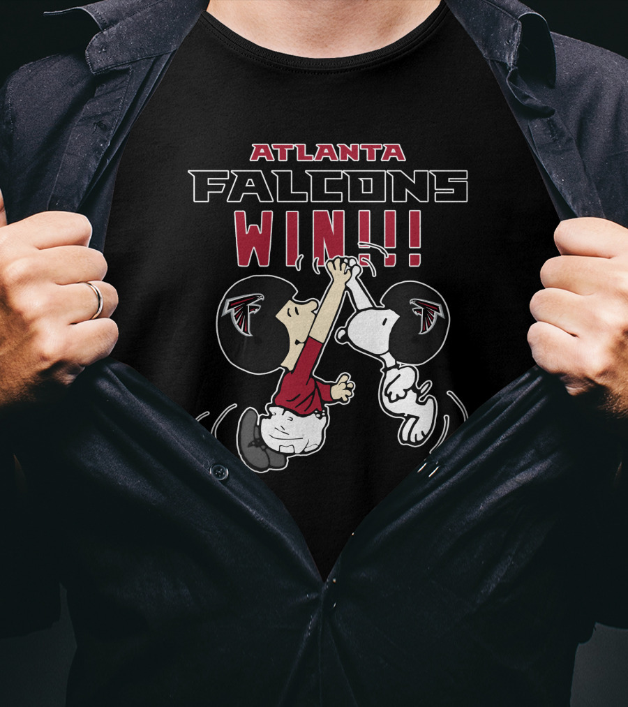 Atlanta Falcons Win Peanuts Characters Celebrating T-Shirt