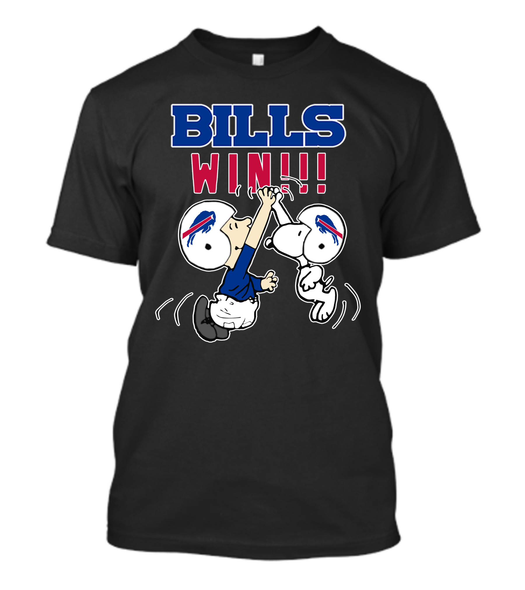 Bills Win!! Buffalo Bills Victory Iconic Celebration With Character Helmets T-Shirt