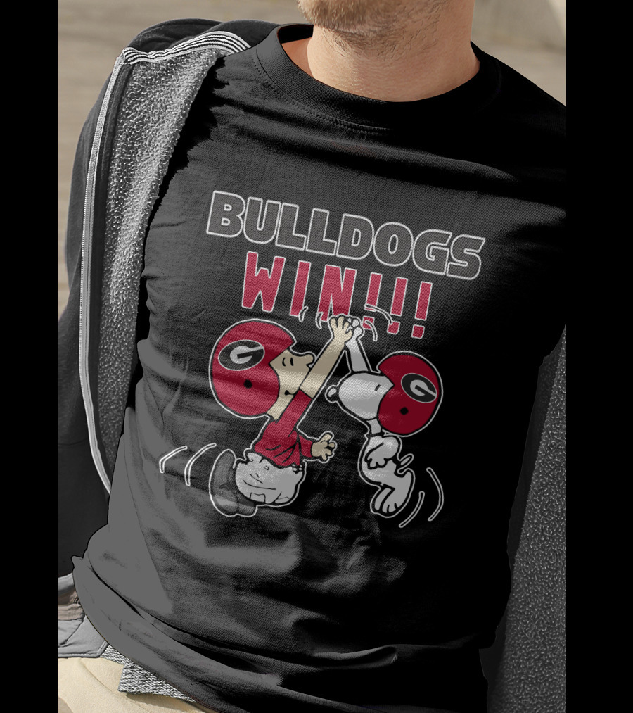Bulldogs Win High Five Georgia Helmets T-Shirt