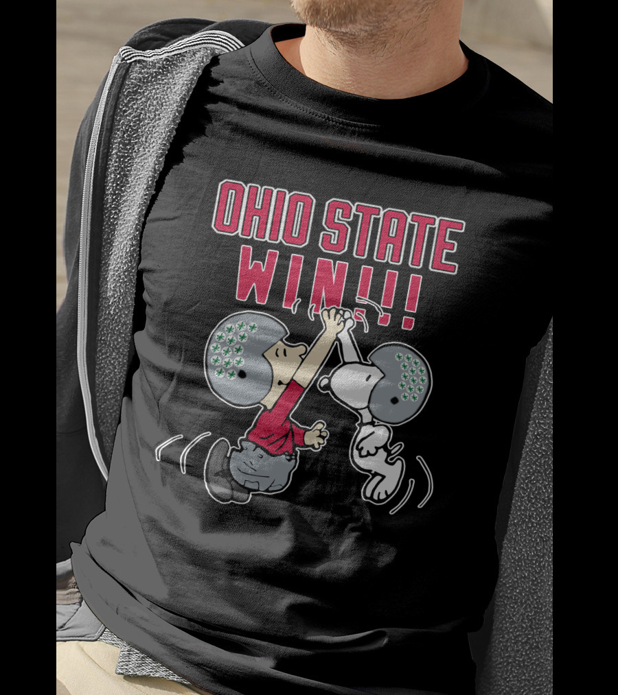 Ohio State Win Peanuts Characters High Five Celebration T-Shirt