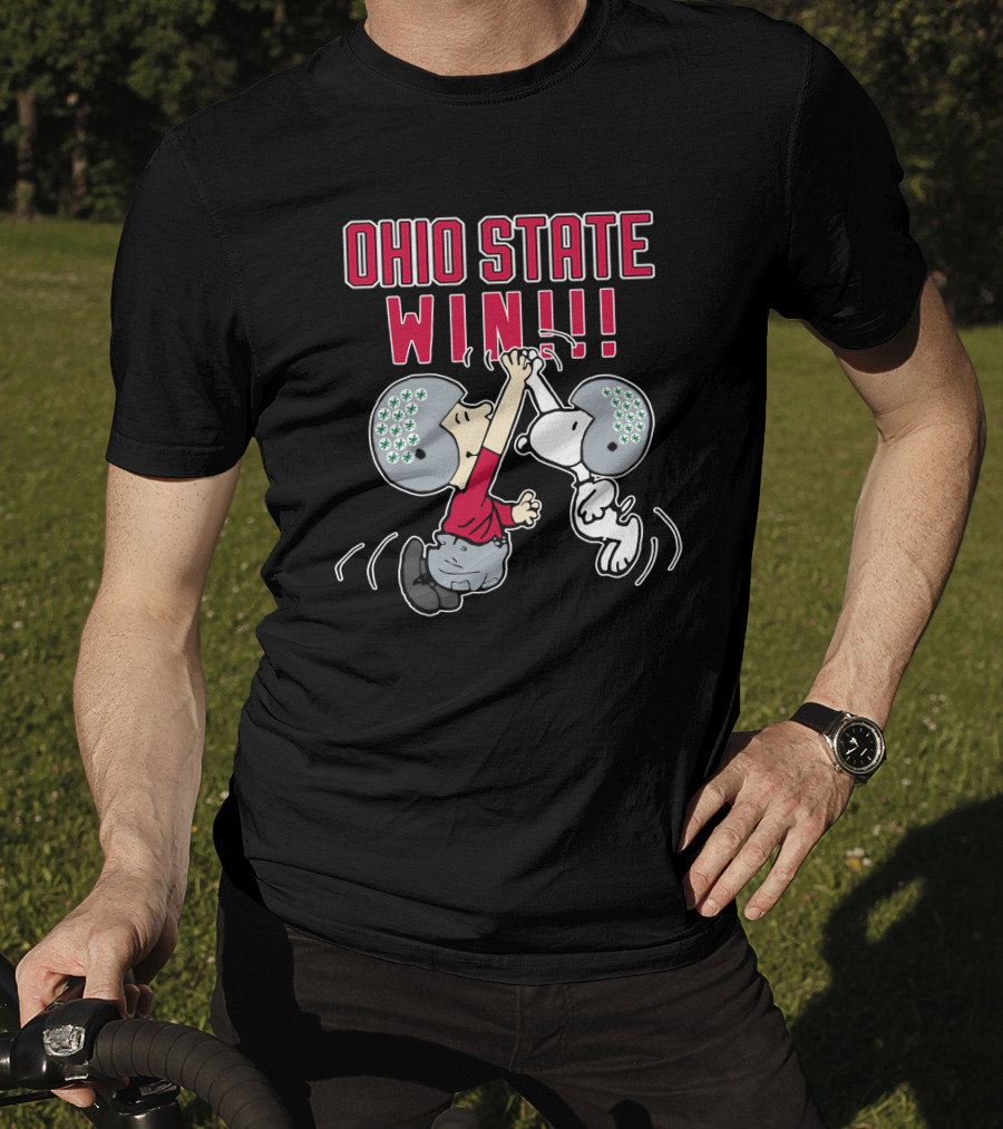 Ohio State Win Peanuts Characters High Five Celebration T-Shirt