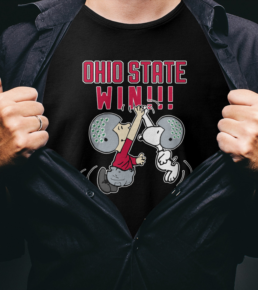 Ohio State Win Peanuts Characters High Five Celebration T-Shirt