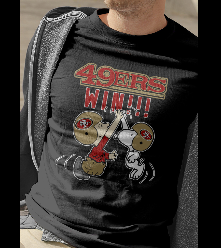 49ers Win Snoopy Peanuts Football Celebration T-Shirt