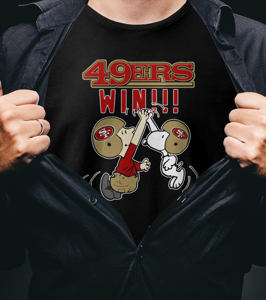 49ers Win Snoopy Peanuts Football Celebration T-Shirt