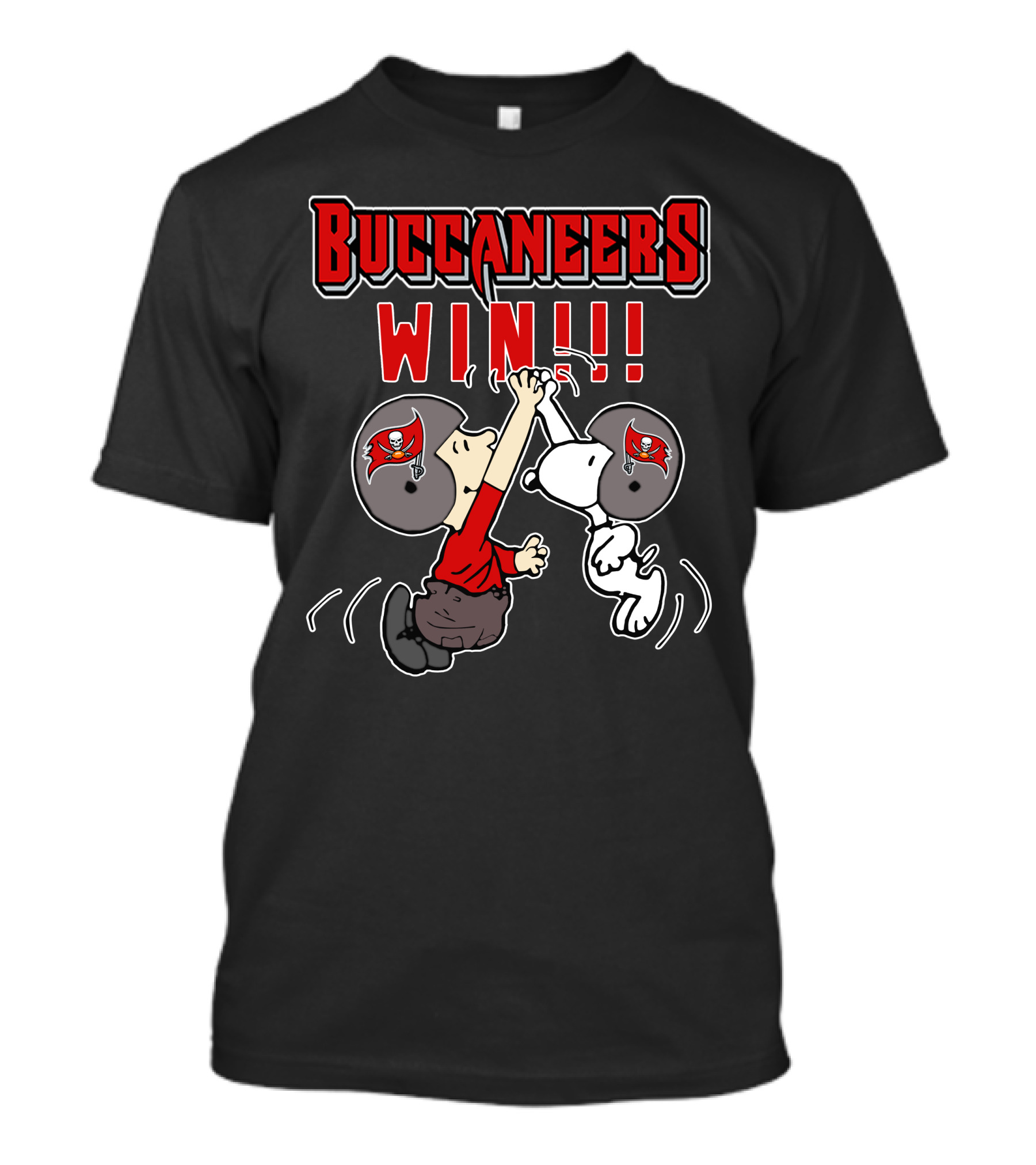 Buccaneers Win Snoopy High-Fiving Football Victory T-Shirt