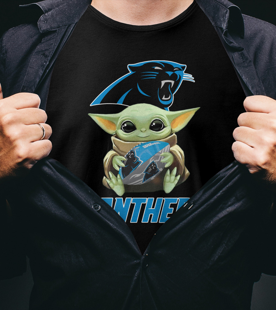 Carolina Panthers Baby Yoda Football Fan Gear T-Shirt