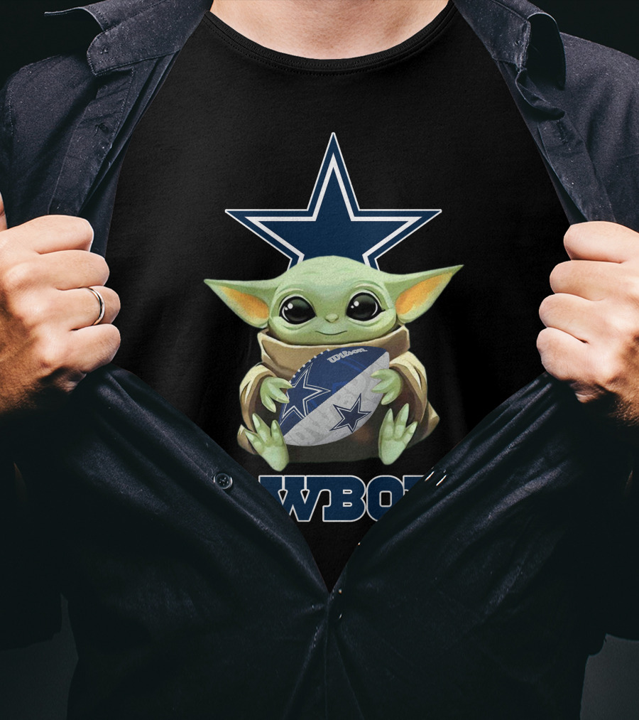 Dallas Cowboys Baby Yoda Football Star T-Shirt