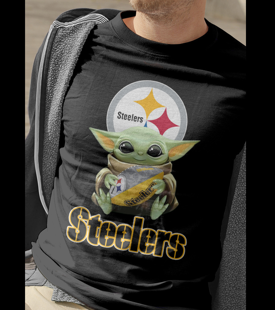 Steelers Baby Yoda Football Fan T-Shirt