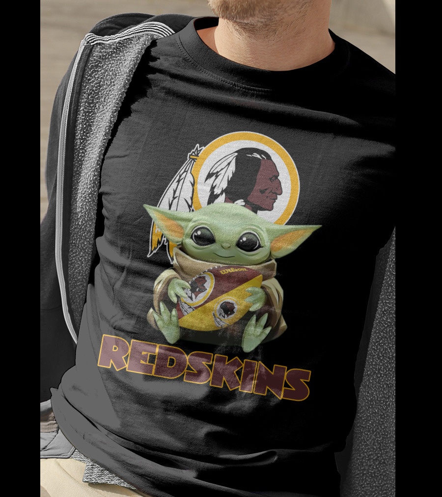 Redskins Baby Yoda Holding Washington Football T-Shirt