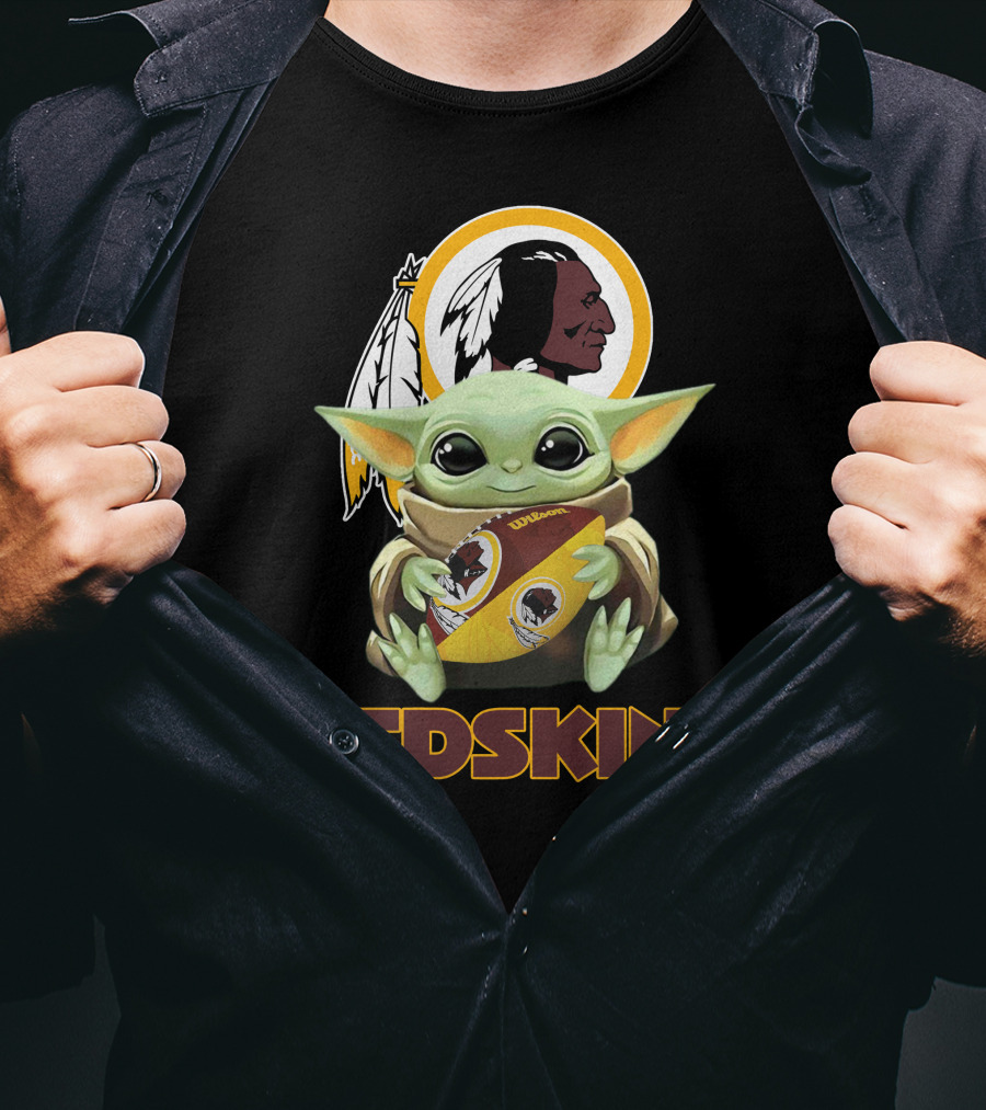 Redskins Baby Yoda Holding Washington Football T-Shirt