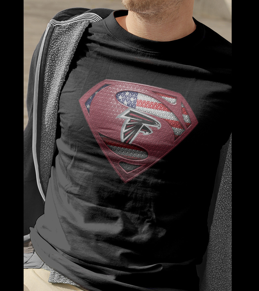 Atlanta Falcons Superman American Flag T-Shirt