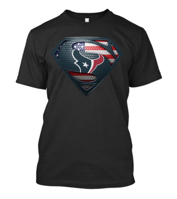 Houston Texans Superman American Flag T-Shirt