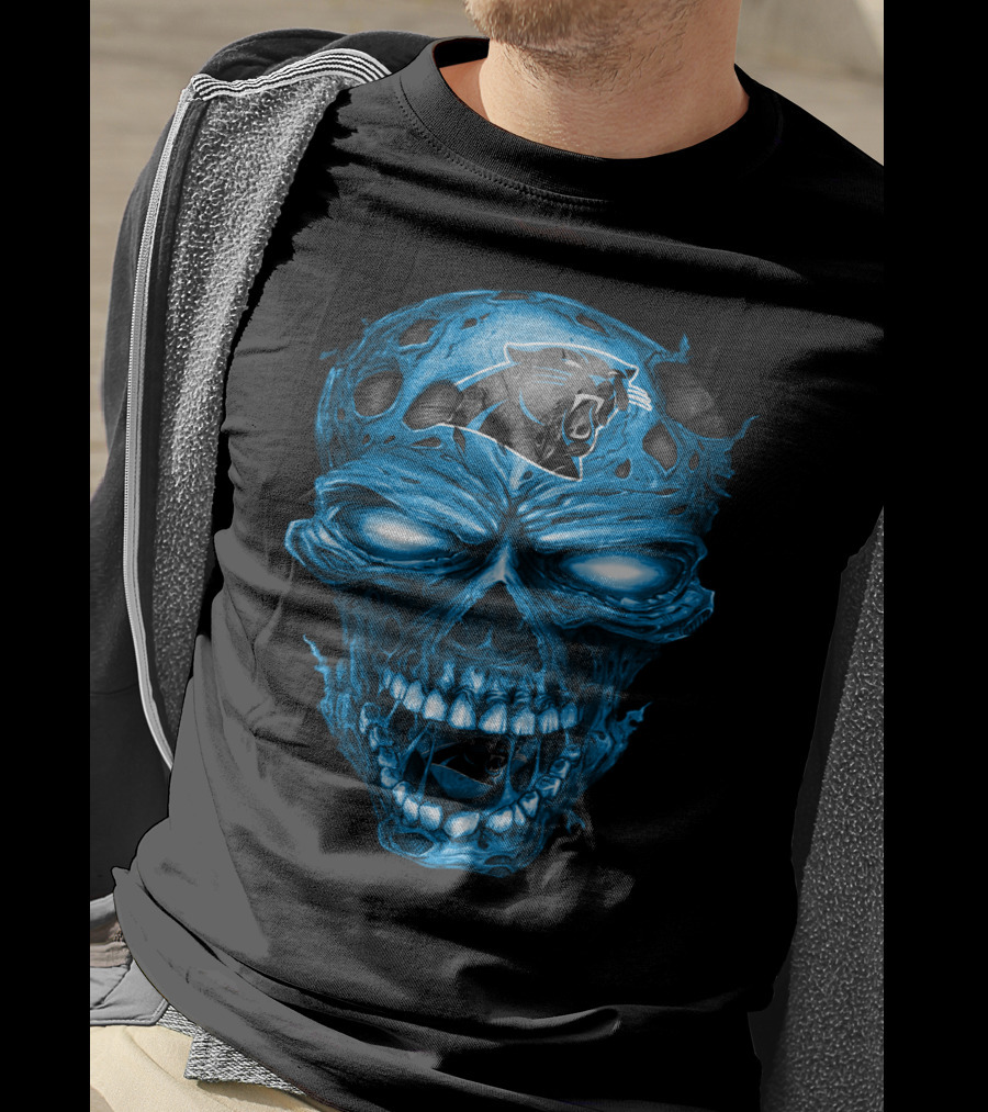 Carolina Panthers Skull Blue T-Shirt