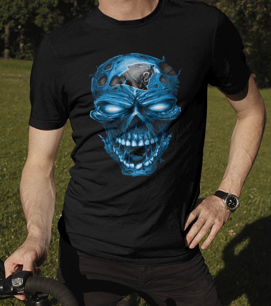 Carolina Panthers Skull Blue T-Shirt