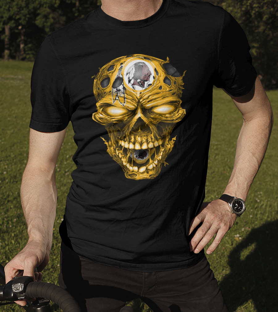 Washington Redskins Skull Emblem With Iconic Native American T-Shirt