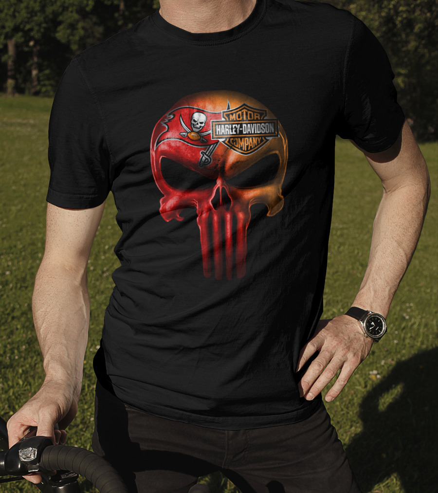 Tampa Bay Buccaneers Skull Harley Davidson T-Shirt
