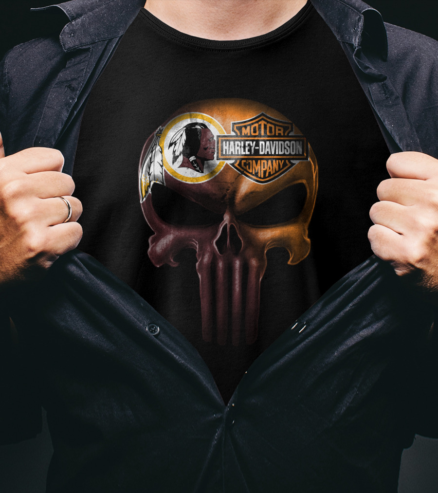 Harley Davidson Washington Redskins Skull T-Shirt