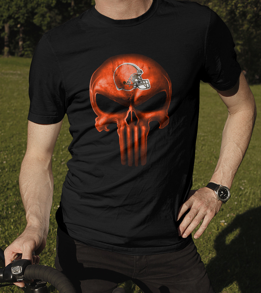 Cleveland Browns Helmet Skull T-Shirt
