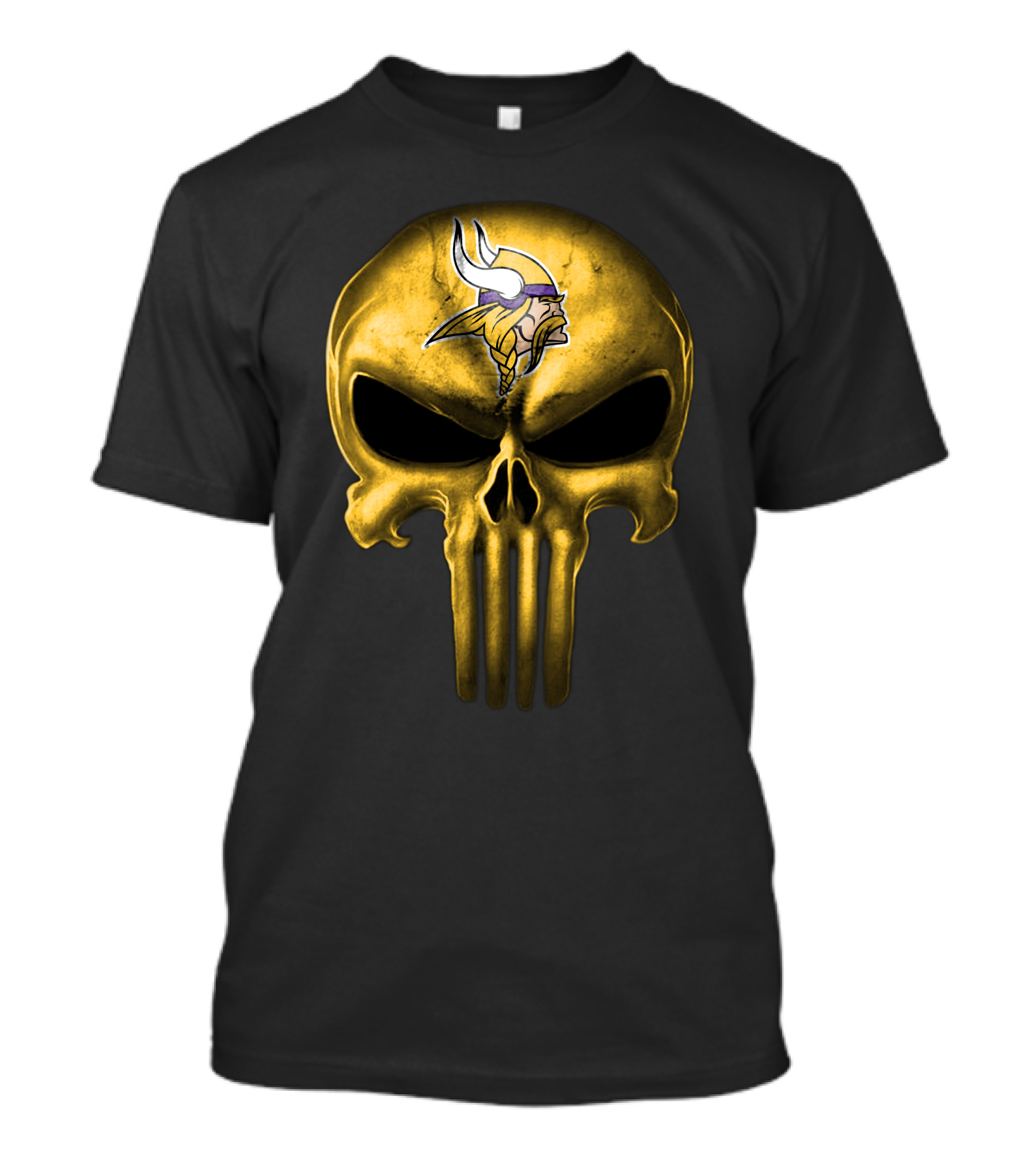 Minnesota Vikings Skull Emblem With Viking T-Shirt
