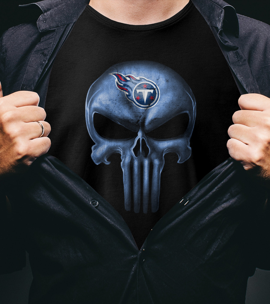 Tennessee Titans Skull Logo Nfl Fusion T-Shirt