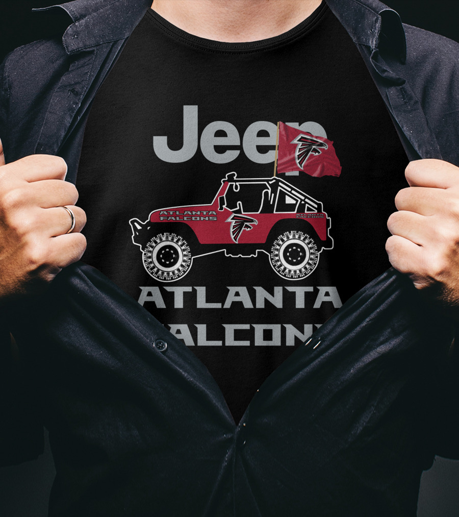 Jeep Atlanta Falcons Off-Road Vehicle Flag T-Shirt