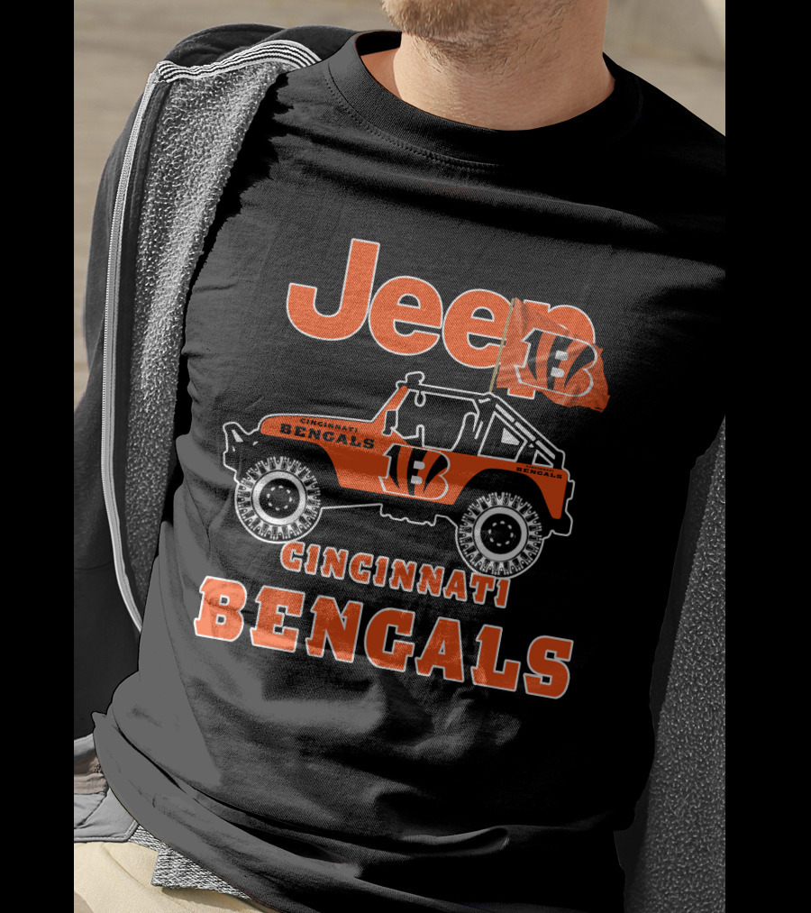 Jeep Cincinnati Bengals 18 Flag T-Shirt