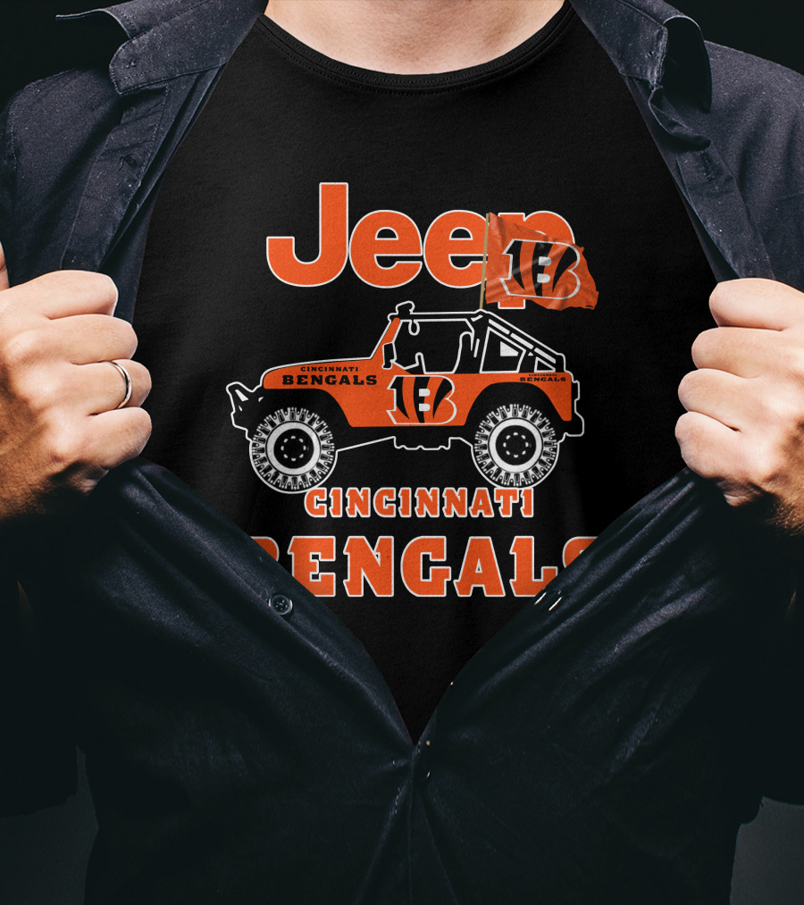 Jeep Cincinnati Bengals 18 Flag T-Shirt