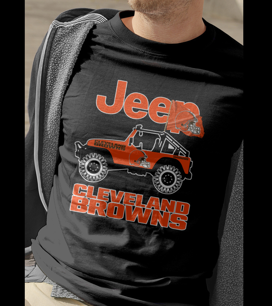 Jeep Cleveland Browns Off-Road Adventure Fan Enthusiast T-Shirt