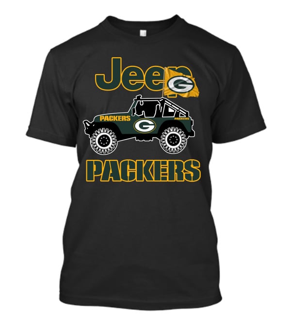 Jeep Packers Green Bay Flag Logo Football Fan T-Shirt