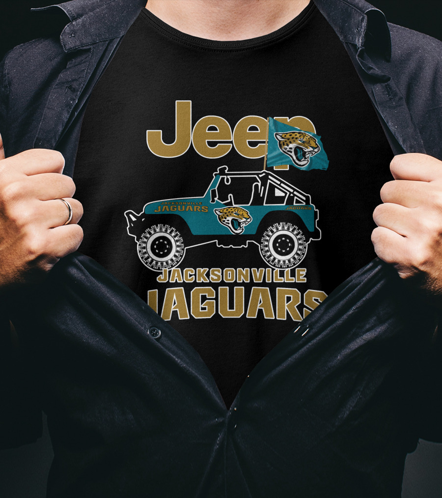 Jeep Jacksonville Jaguars Football Team Logo Vehicle T-Shirt