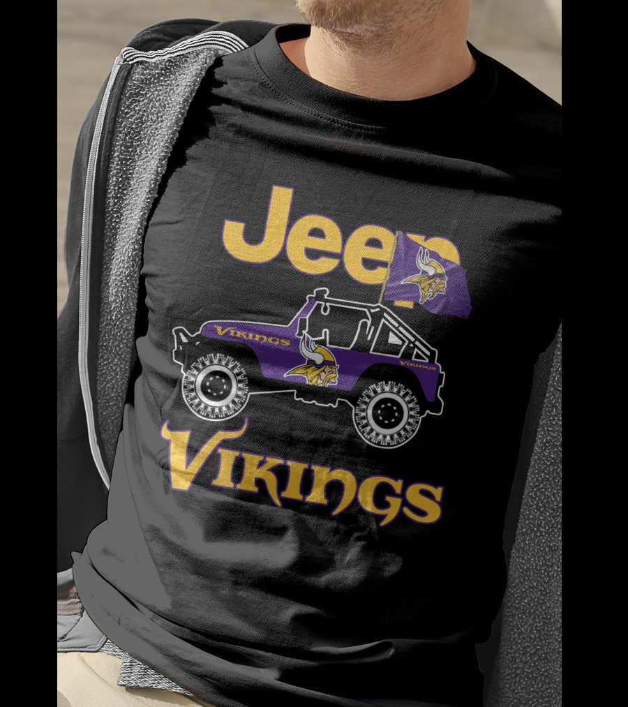 Jeep Minnesota Vikings Flag Vehicle T-Shirt
