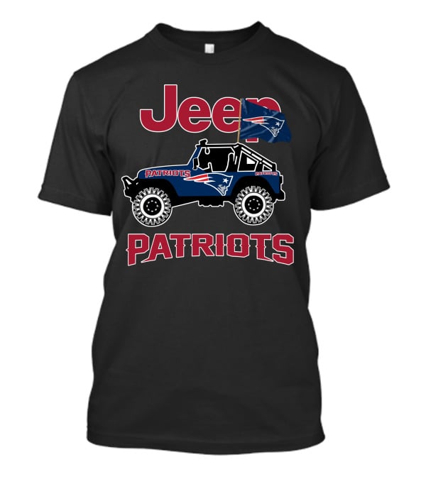 Jeep Patriots New England Patriots Flag T-Shirt