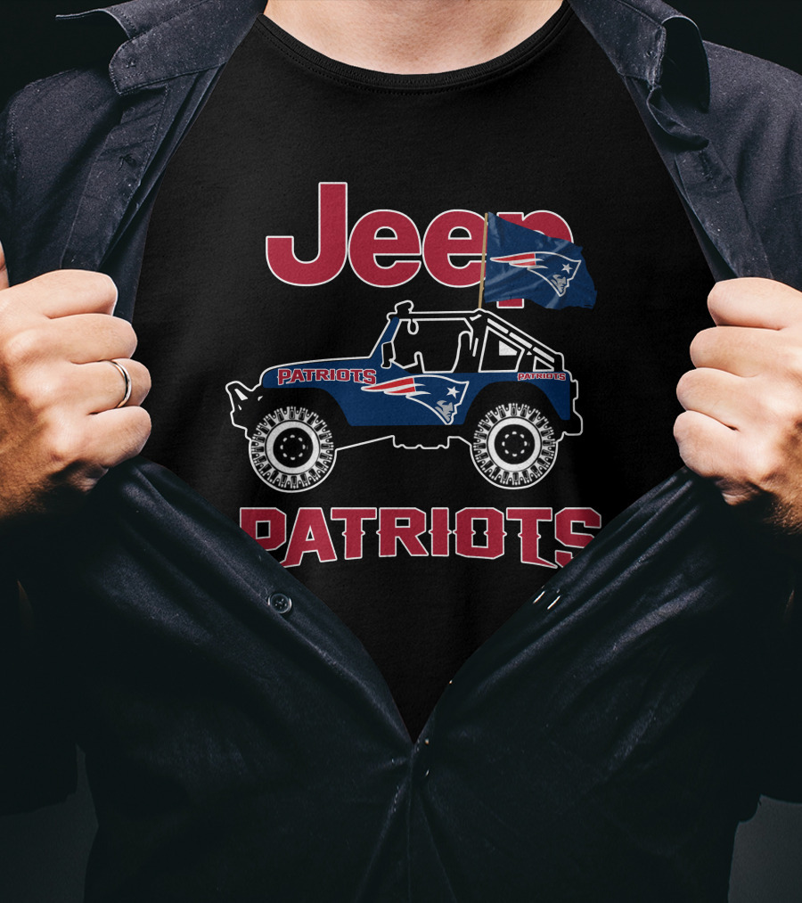 Jeep Patriots New England Patriots Flag T-Shirt
