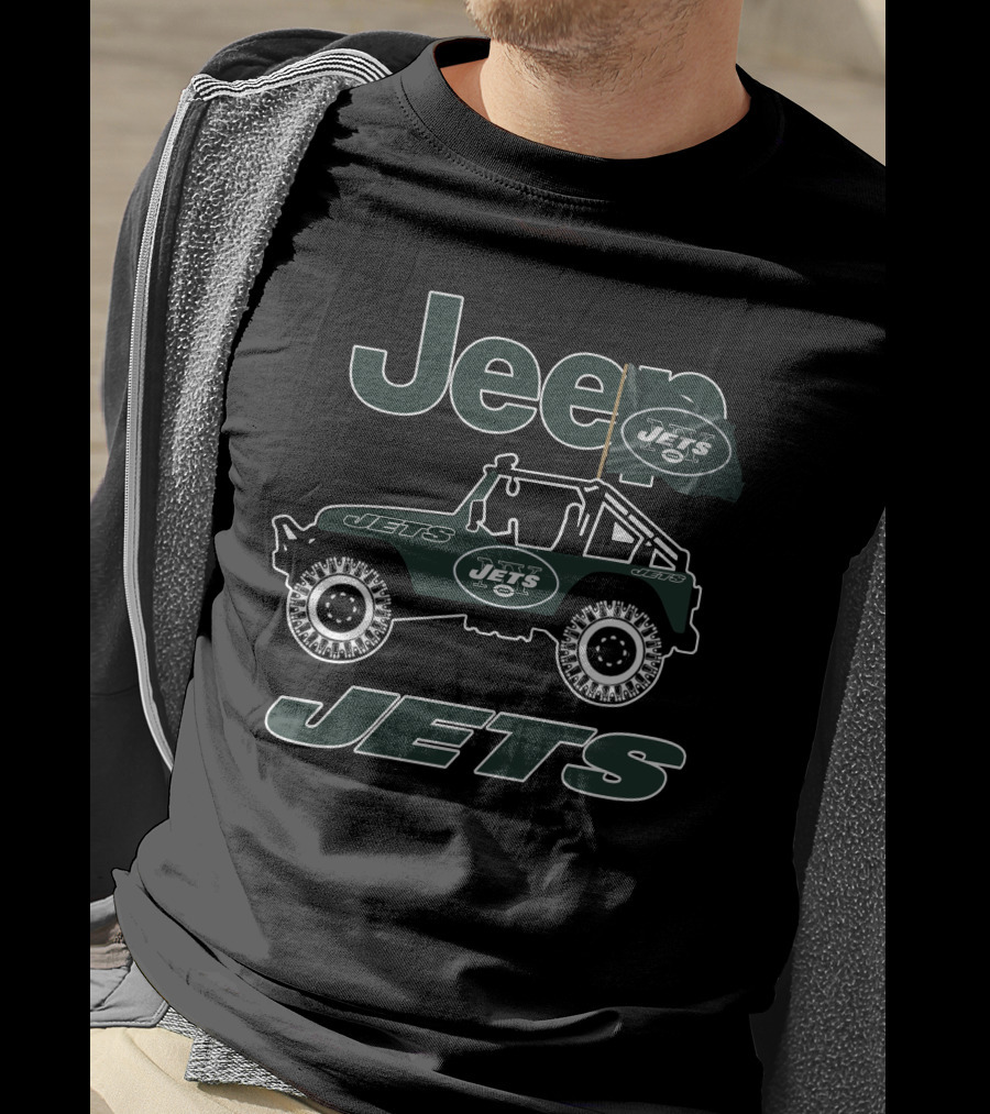 Jeep New York Jets Logo Flag Off-Road Vehicle T-Shirt