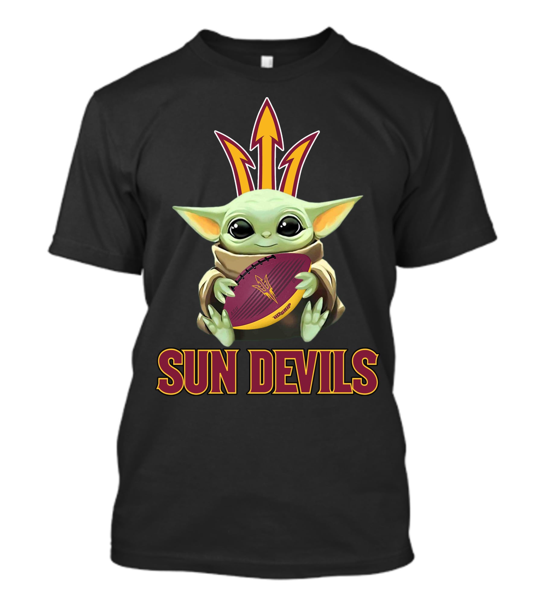 Arizona State Sun Devils Baby Yoda Football T-Shirt