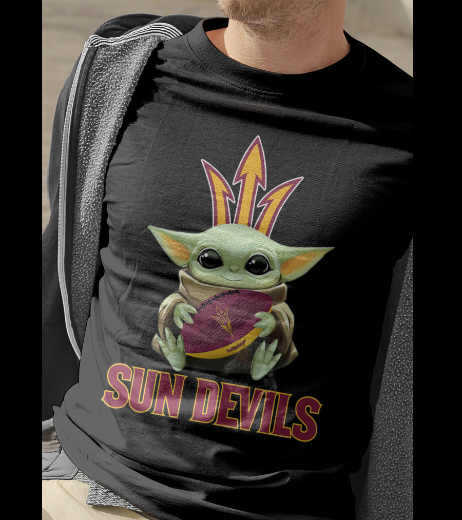 Arizona State Sun Devils Baby Yoda Football T-Shirt