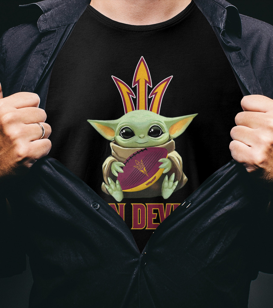 Arizona State Sun Devils Baby Yoda Football T-Shirt