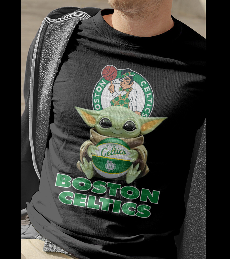 Boston Celtics Baby Yoda Holding Basketball And Team T-Shirt
