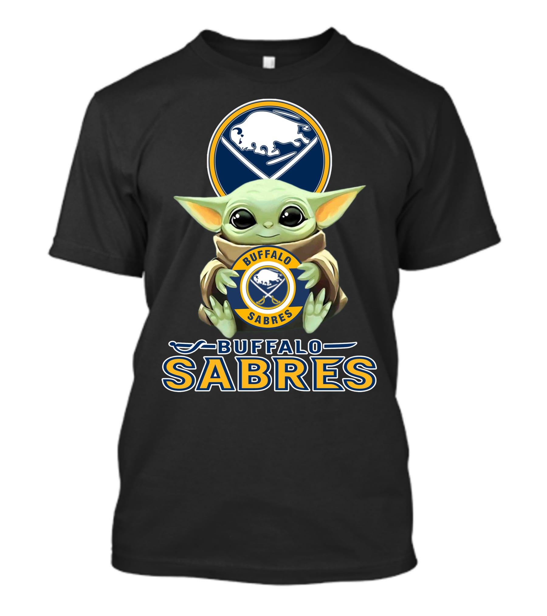 Buffalo Sabres Baby Yoda Holding Team T-Shirt