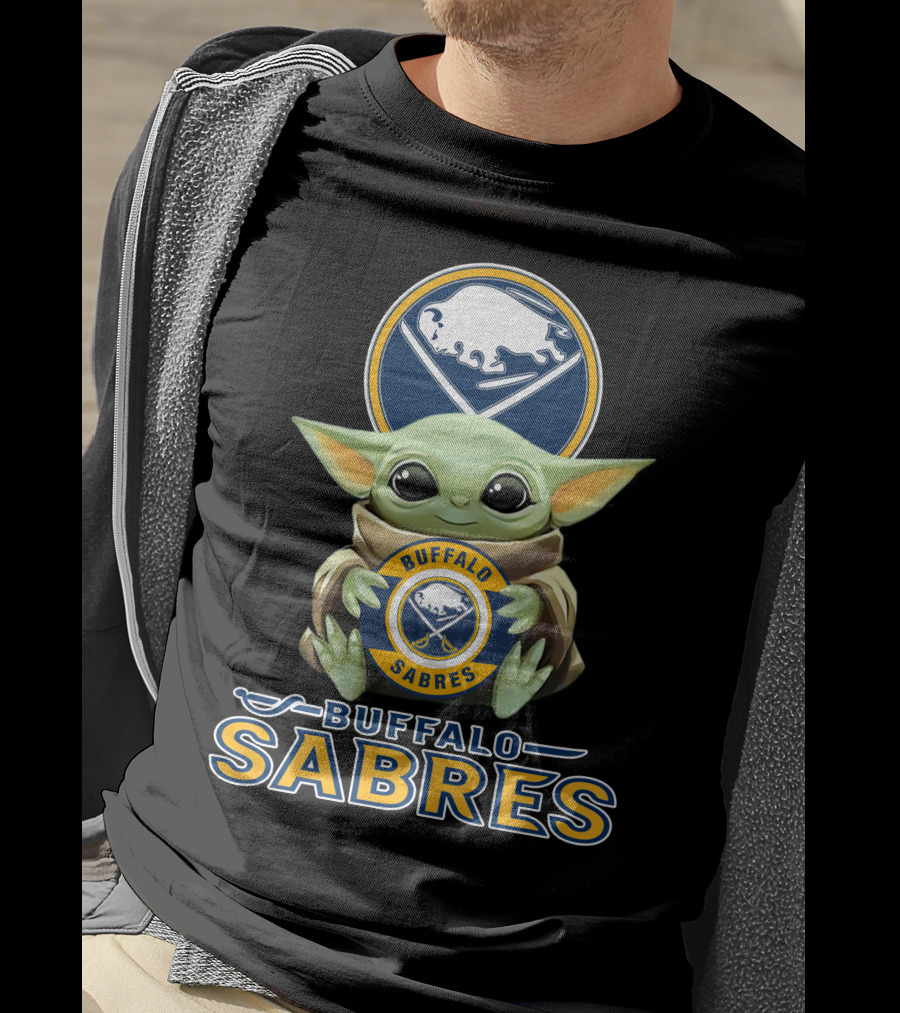Buffalo Sabres Baby Yoda Holding Team T-Shirt
