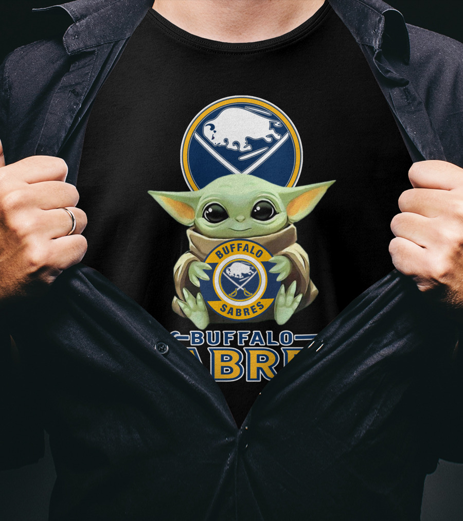 Buffalo Sabres Baby Yoda Holding Team T-Shirt