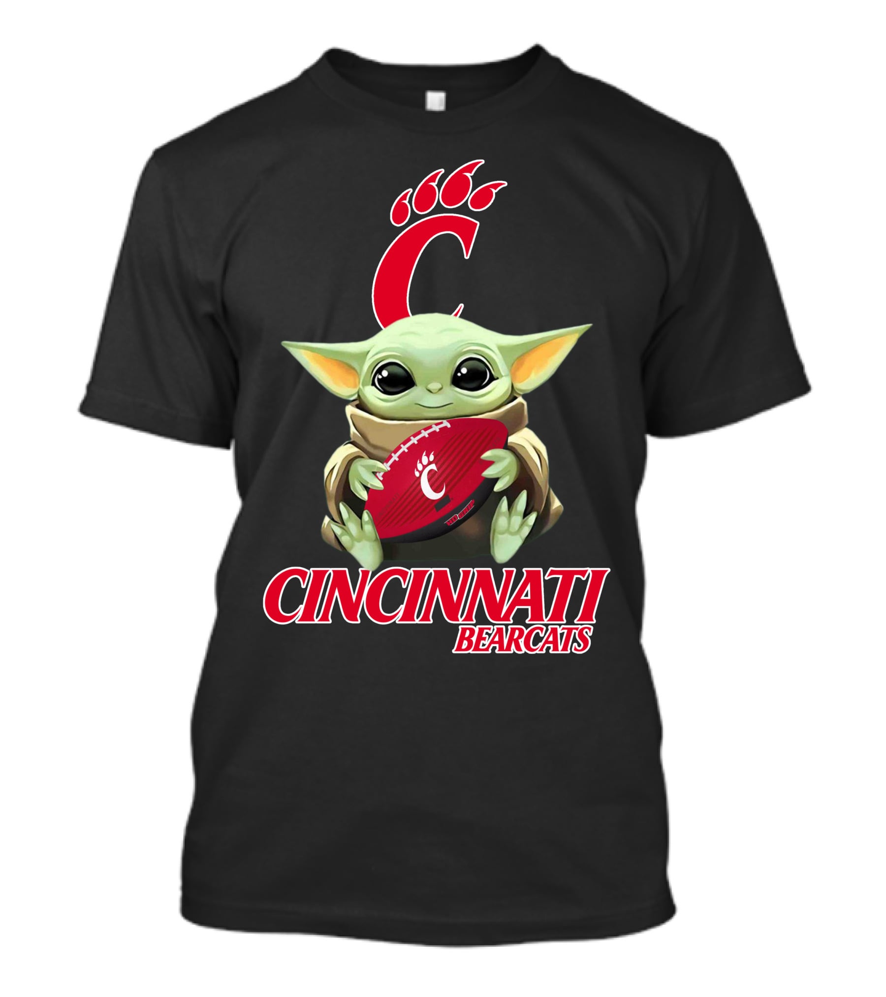 Cincinnati Bearcats Baby Yoda Football T-Shirt